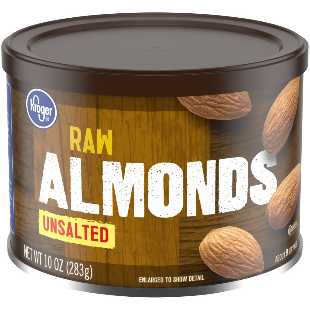 slide 1 of 1, Kroger Unsalted Almonds, 10 oz