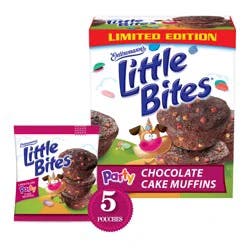 Entenmann''s Little Bites Chocolate Party Cake Muffins, 5 count, Chocolate Muffins, 8.25 oz Box
