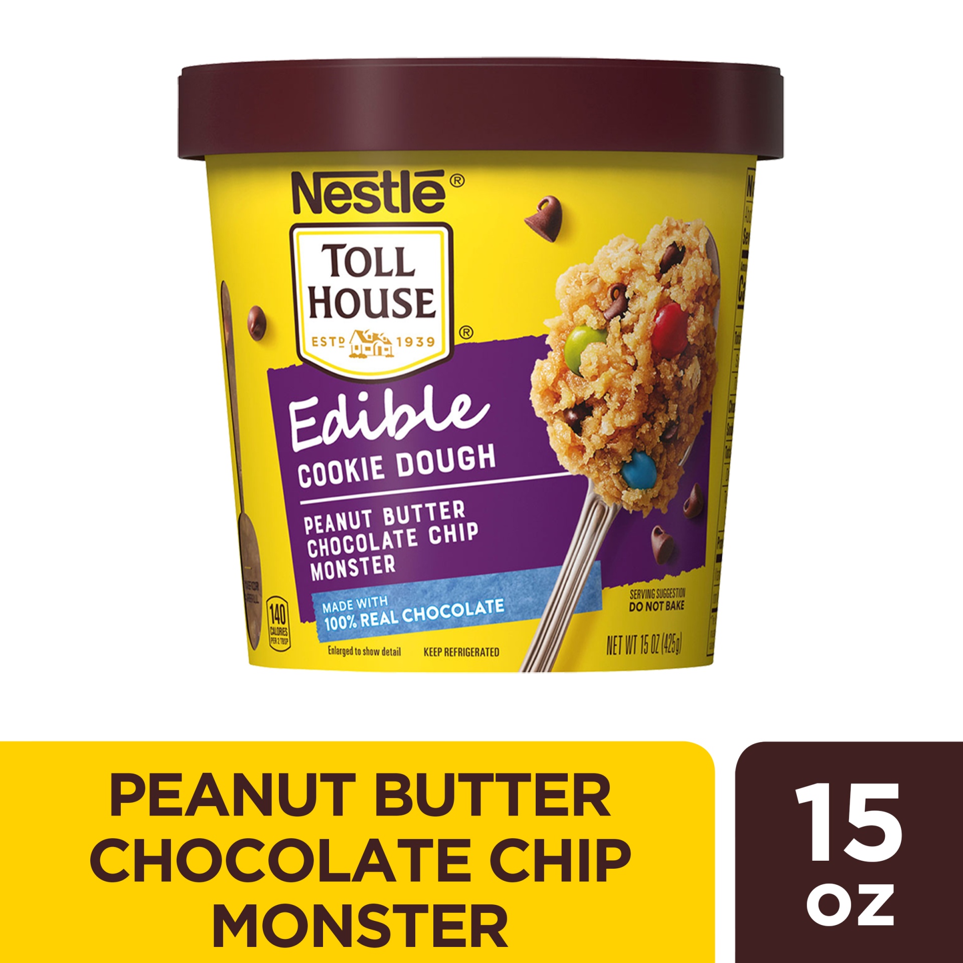 slide 1 of 6, Toll House Peanut Butter Chocolate Chip Monster Edible Cookie Dough, 15 oz