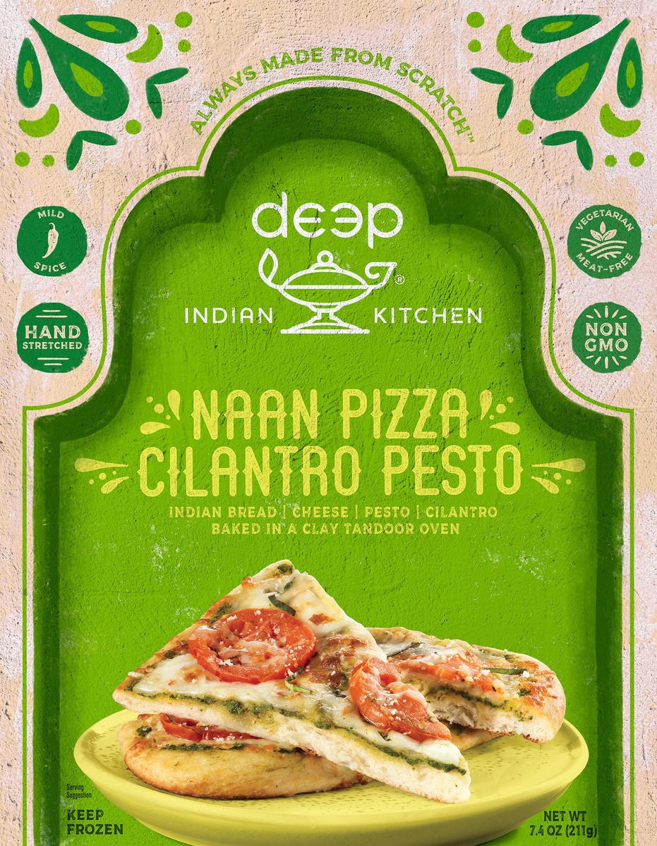 slide 4 of 7, Deep Indian Kitchen Cilantro Pesto Naan Pizza, 7.4 oz