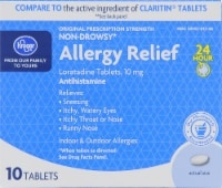 slide 1 of 1, Kroger Loratadine 24 Hour Allergy Relief Tablets, 10 ct