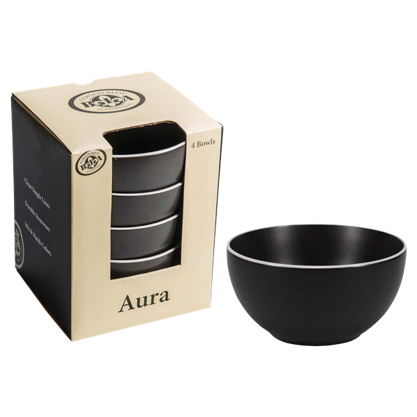 slide 1 of 1, BIA Cordon Bleu Set of 4 Aura Onyx Bowls, 20 oz