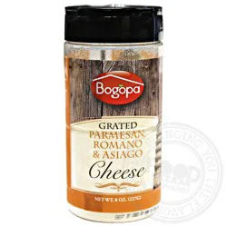 Bogopa Grated Parmesan / Romano & Asiago Cheese