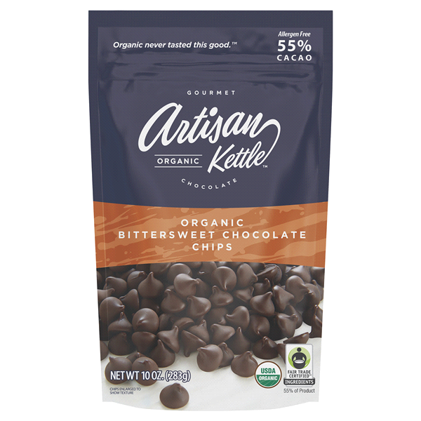 slide 1 of 1, Artisan Kettle Organic Bittersweet Chocolate Chips, 10 oz