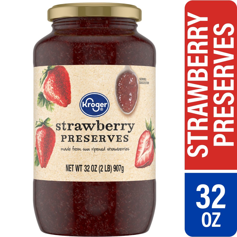 slide 1 of 4, Kroger Strawberry Preserves, 32 oz