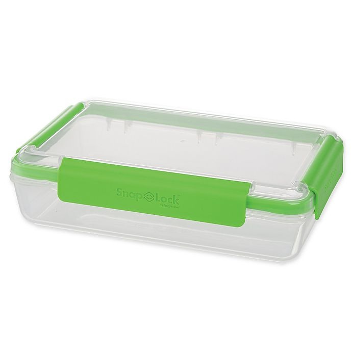 slide 1 of 3, Progressive SnapLock Rectangular 8-Cup Food Storage Container - Green, 1 ct