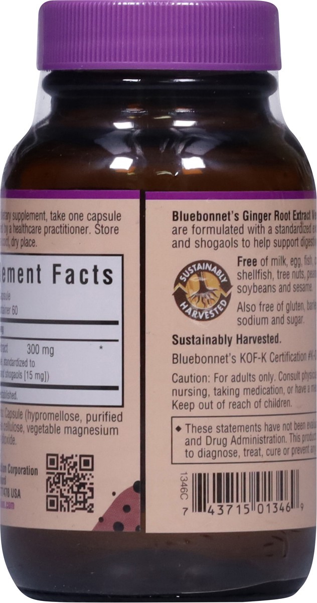 slide 7 of 14, Bluebonnet Nutrition Ginger 60 Vegetable Capsules, 60 ct