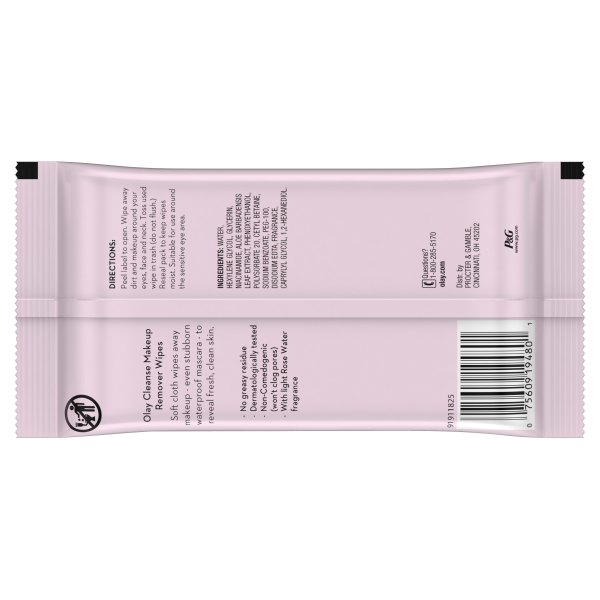 slide 6 of 16, Olay Cleanse Makeup Remover Wipes Rose Water, 25 ct