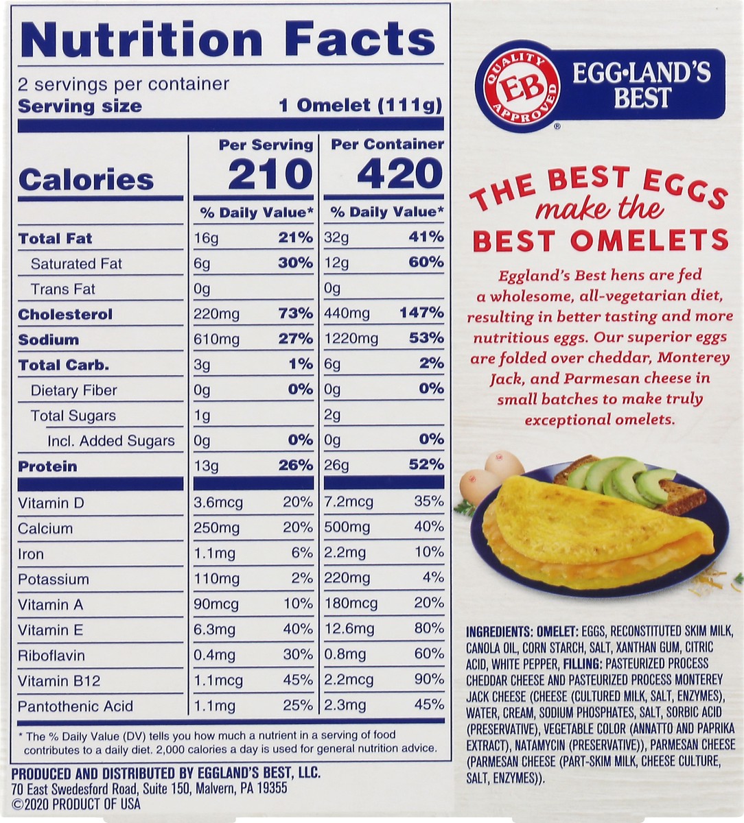 slide 13 of 13, EGGLANDS BEST Three Cheese Omelets 2 ea, 2 ct