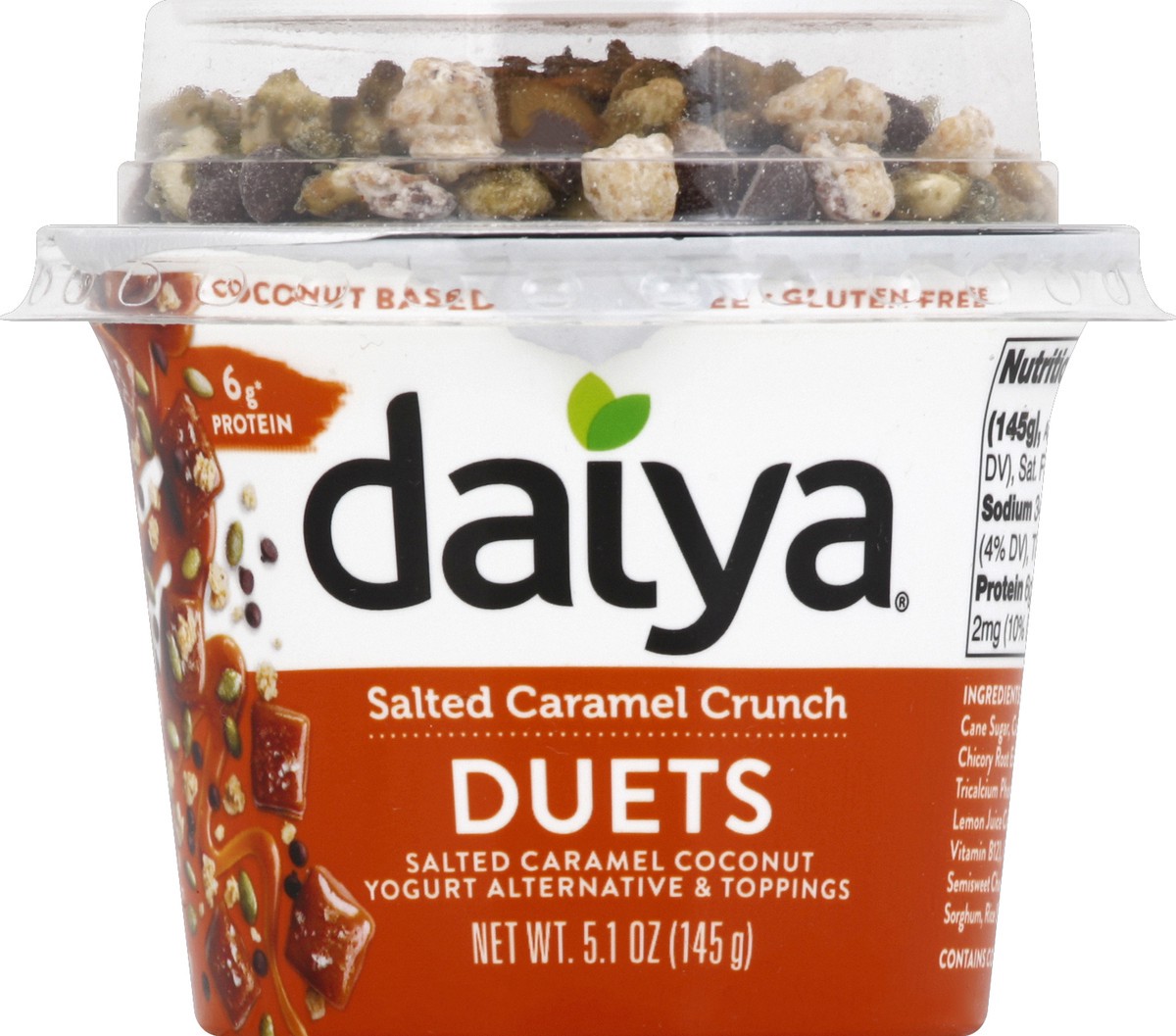 slide 5 of 6, Daiya Coconut Yogurt Alternative & Toppings, Salted Caramel Crunch, 5.1 oz