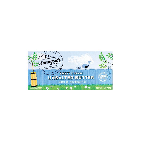 slide 1 of 1, Sunnyside Farms Unsalted Sweet Cream Butter 4 ea, 4 ct