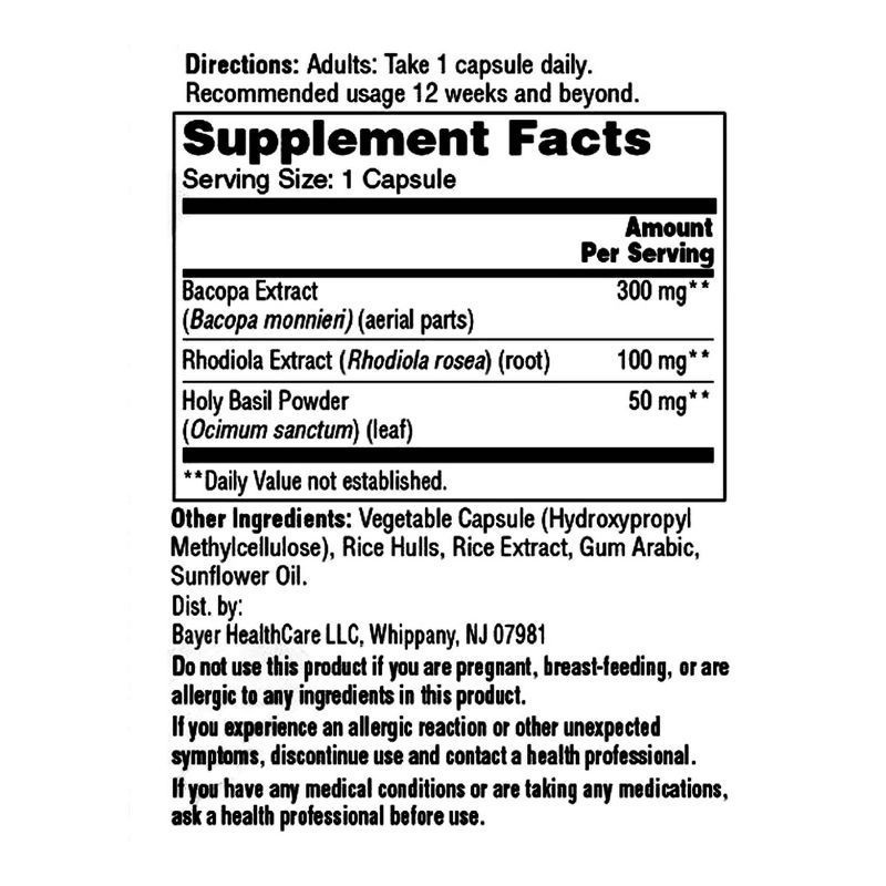 slide 2 of 7, One A Day Cognitive Support with Bacopa and Rhodiola 30 Capsules, 30 ct