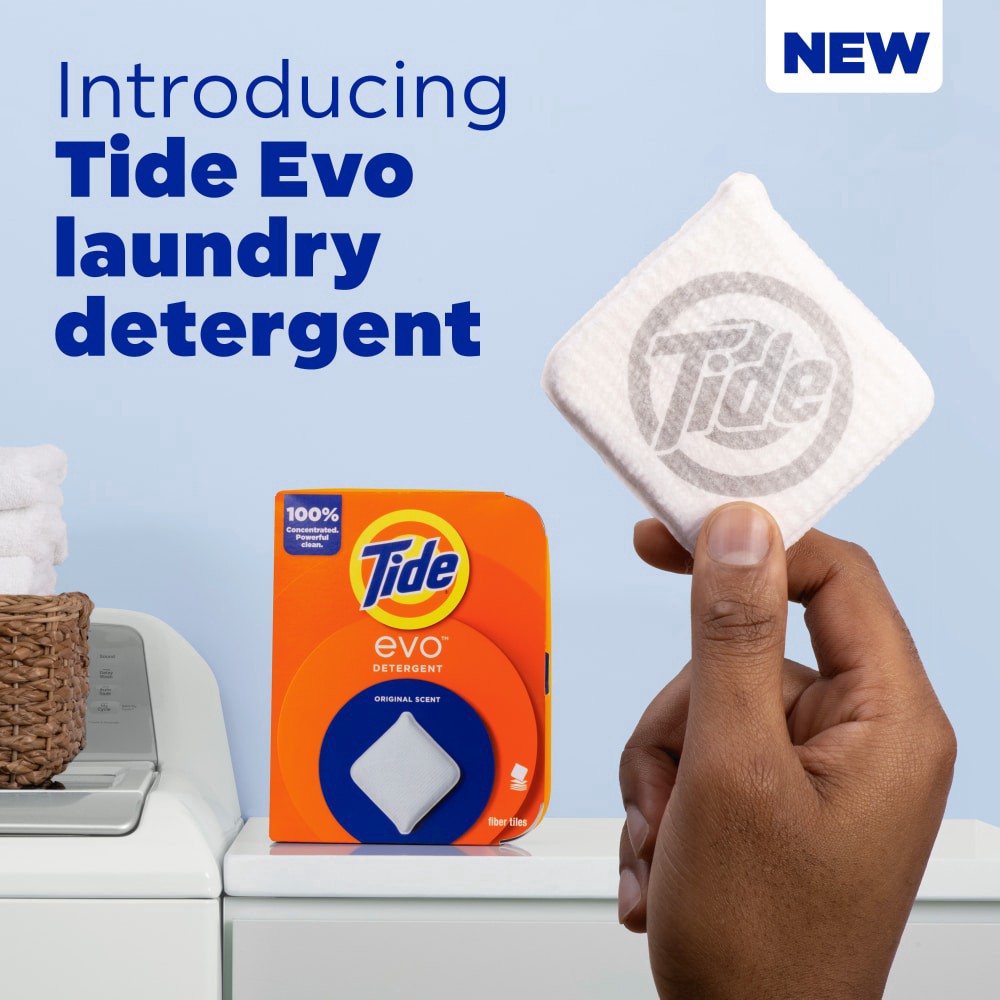 slide 4 of 6, Tide Evo Medium Load Fiber Tiles Original Scent Detergent 22 ea, 22 ct