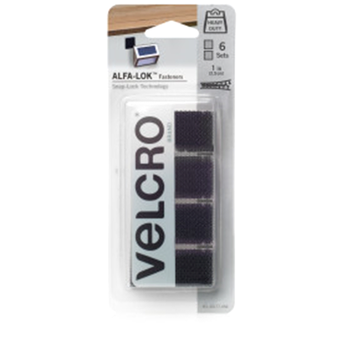 slide 1 of 1, VELCRO Brand Velcro Alfa-Lok Fasteners - Black, 6 ct