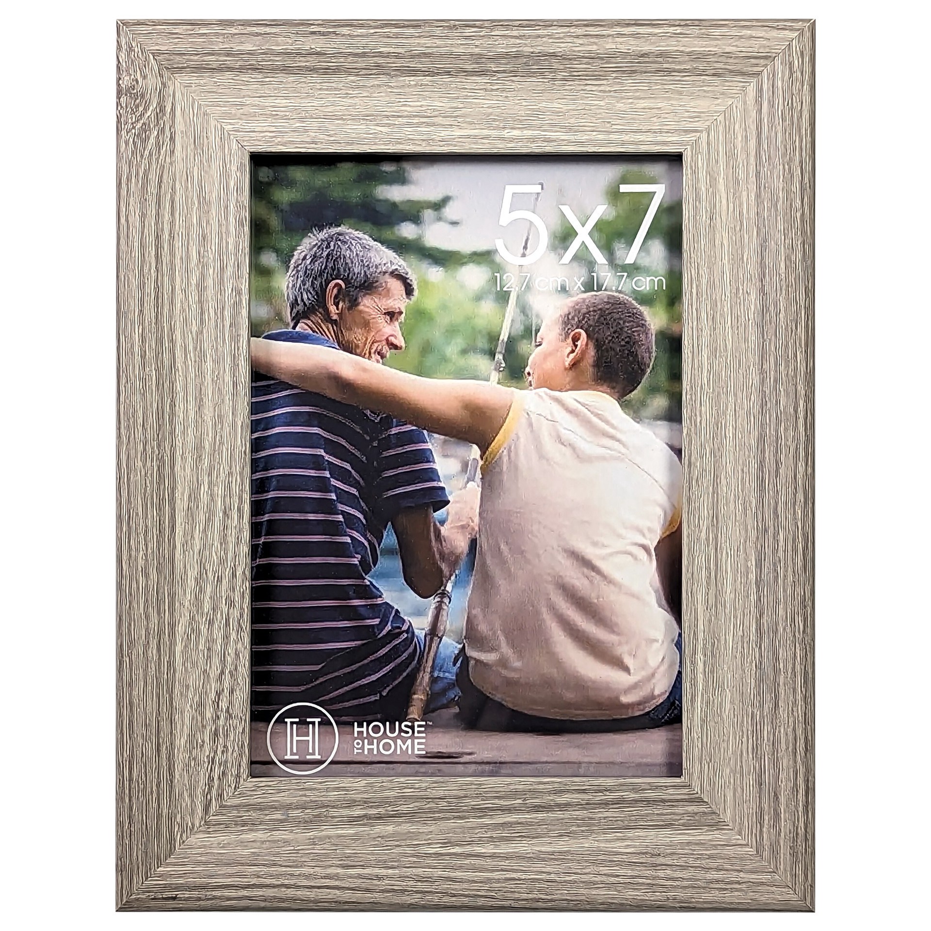 slide 1 of 1, House to Home Grey Wood Picture Frame, 5X7, 1 ct