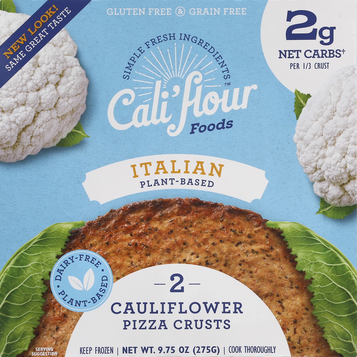 slide 6 of 9, Cali'flour Foods Plant-Based Italian Cauliflower Pizza Crust 2 ea, 2 ct