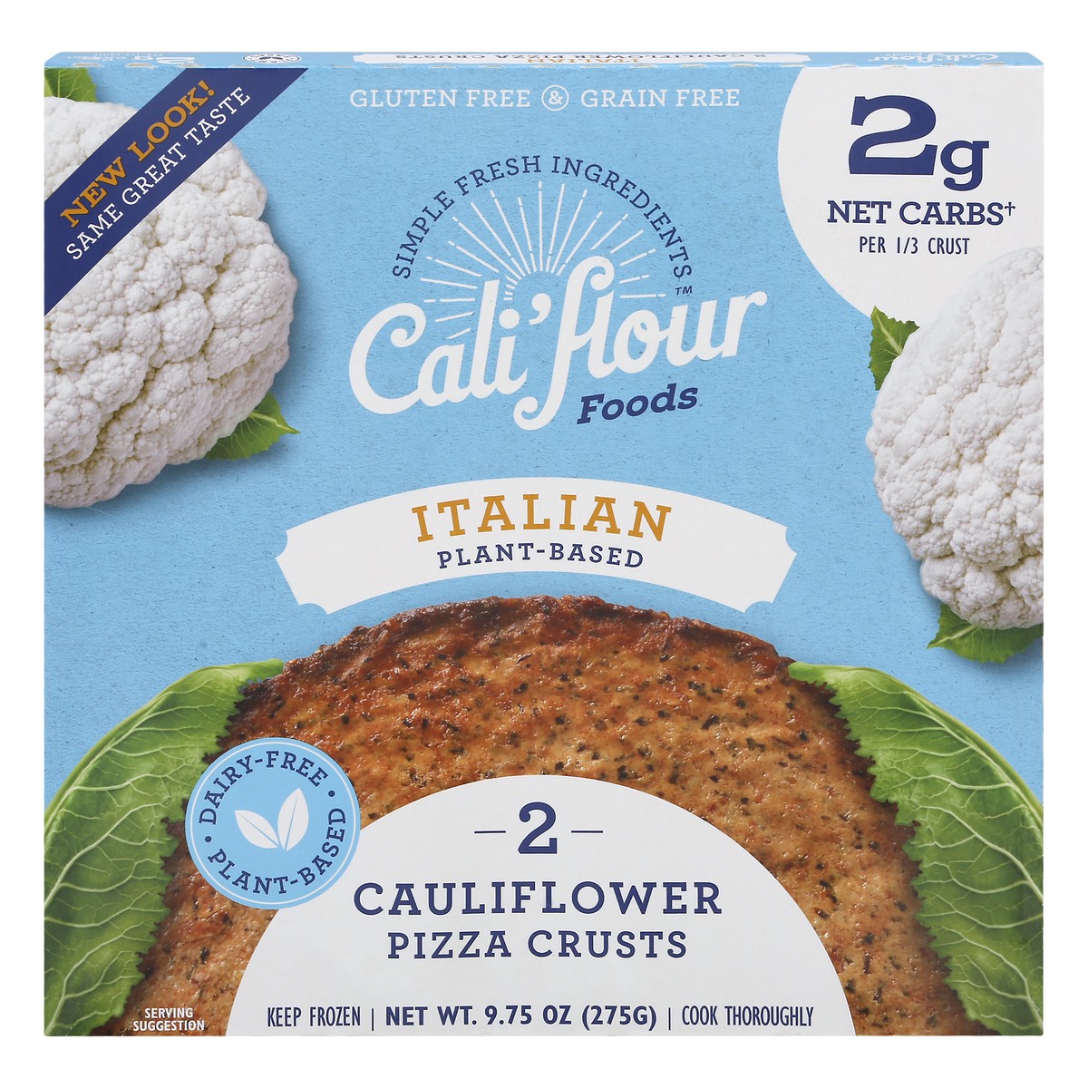 slide 1 of 9, Cali'flour Foods Plant-Based Italian Cauliflower Pizza Crust 2 ea, 2 ct
