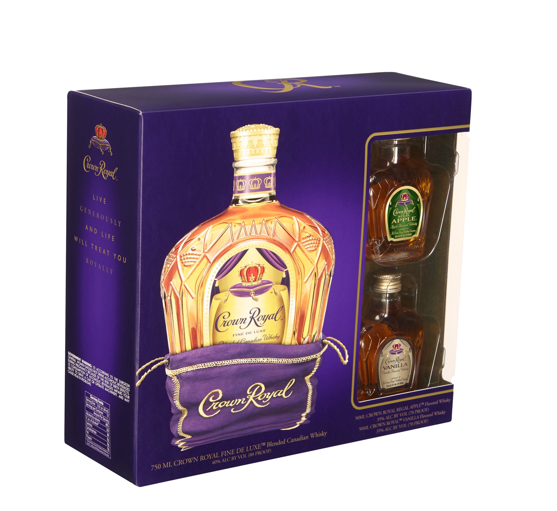 slide 4 of 9, Crown Royal Canadian Whisky Deluxe Vap, 750 ml