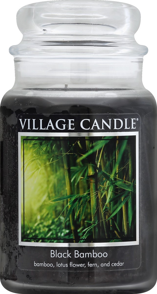 slide 1 of 3, Village Candle Black Bamboo Jar, 26 oz