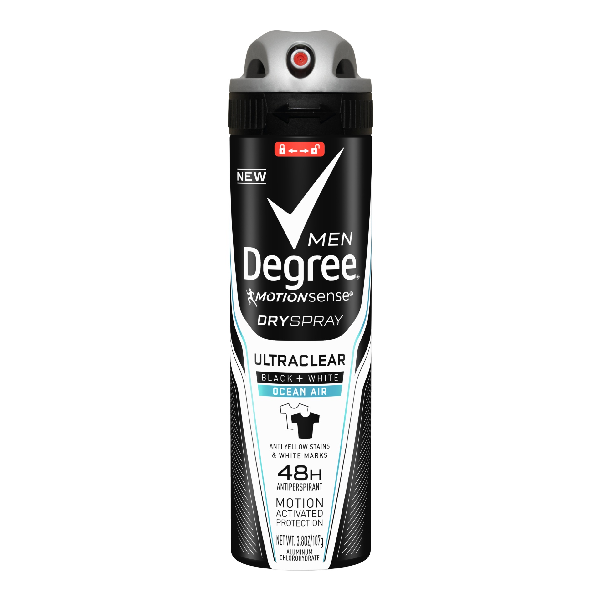 slide 1 of 1, Degree for Men Ultra Clear Black + White Ocean Air Antiperspirant Deodorant Dry Spray, 3.8 oz