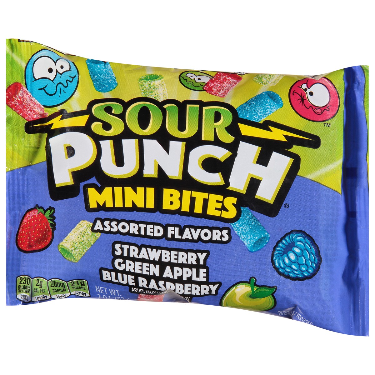 slide 2 of 13, Sour Punch Mini Bites Assorted Flavors Candy 2 oz, 2 oz