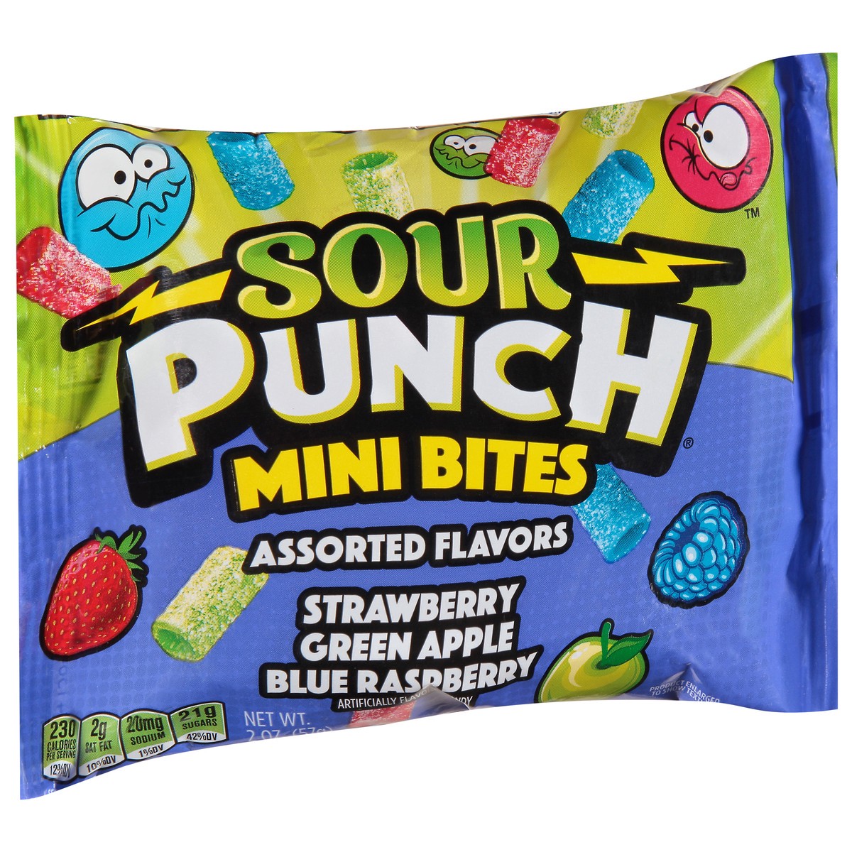 slide 6 of 13, Sour Punch Mini Bites Assorted Flavors Candy 2 oz, 2 oz