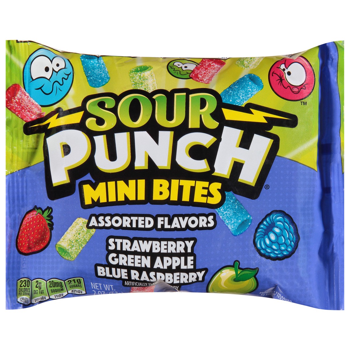 slide 1 of 13, Sour Punch Mini Bites Assorted Flavors Candy 2 oz, 2 oz