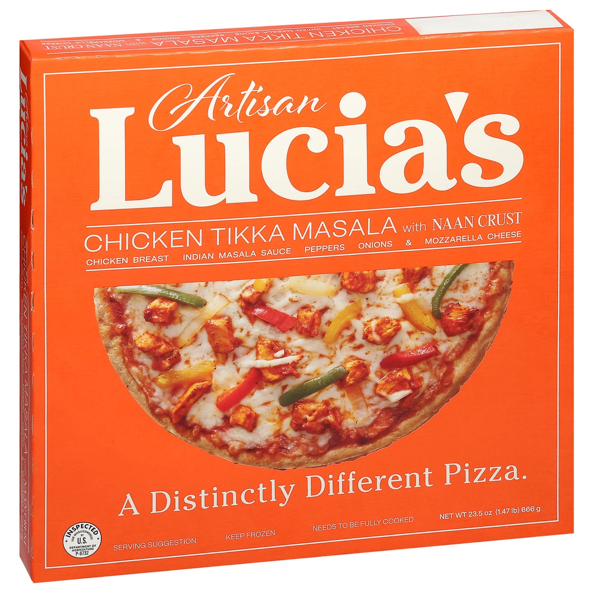 slide 13 of 13, Lucia's Artisan Naan Crust Chicken Tikka Masala Pizza 23.5 oz, 23.5 oz