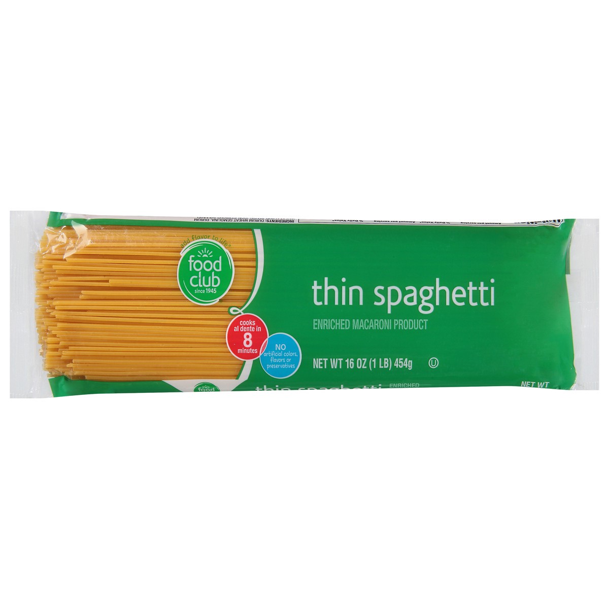 slide 2 of 11, Food Club Enriched Macaroni Product, Thin Spaghetti, 16 oz