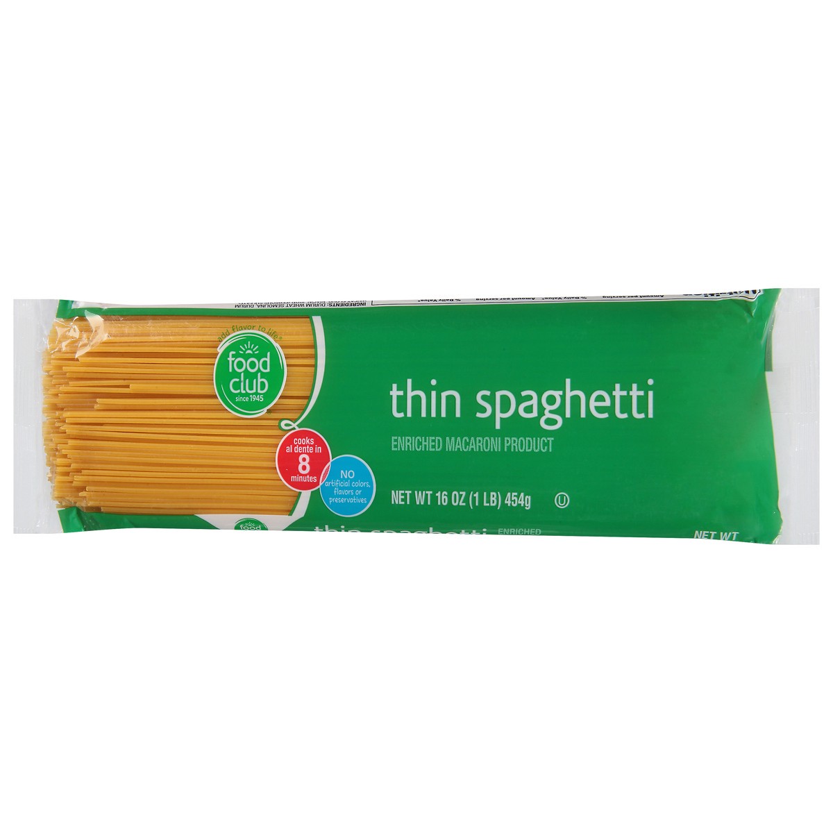 slide 3 of 11, Food Club Enriched Macaroni Product, Thin Spaghetti, 16 oz