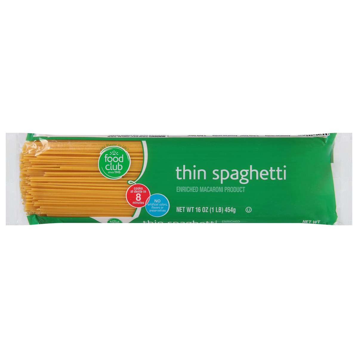 slide 11 of 11, Food Club Enriched Macaroni Product, Thin Spaghetti, 16 oz