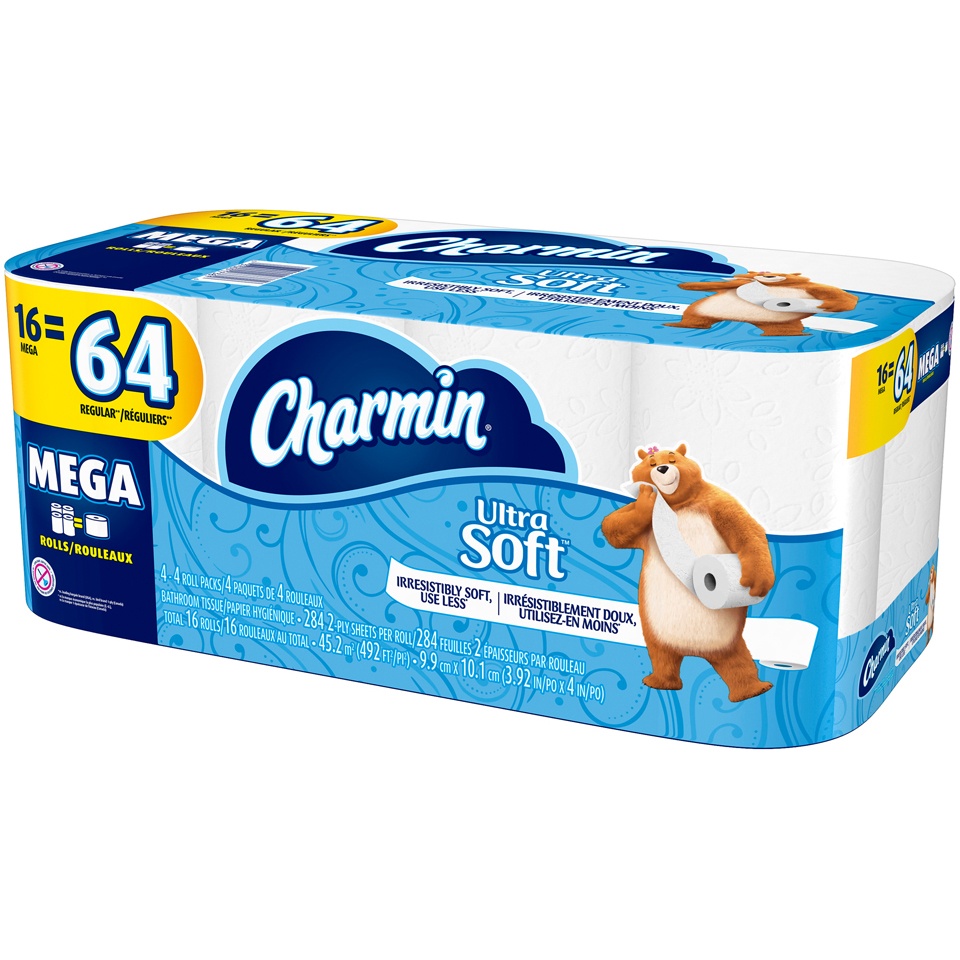 slide 3 of 3, Charmin Ultra Soft Toilet Paper Mega Rolls, 16 ct