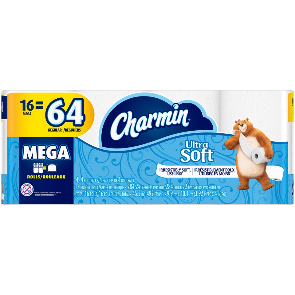 slide 1 of 3, Charmin Ultra Soft Toilet Paper Mega Rolls, 16 ct