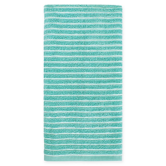 slide 1 of 1, KitchenSmart Colors Horizontal Stripe Kitchen Towel - Surf, 1 ct