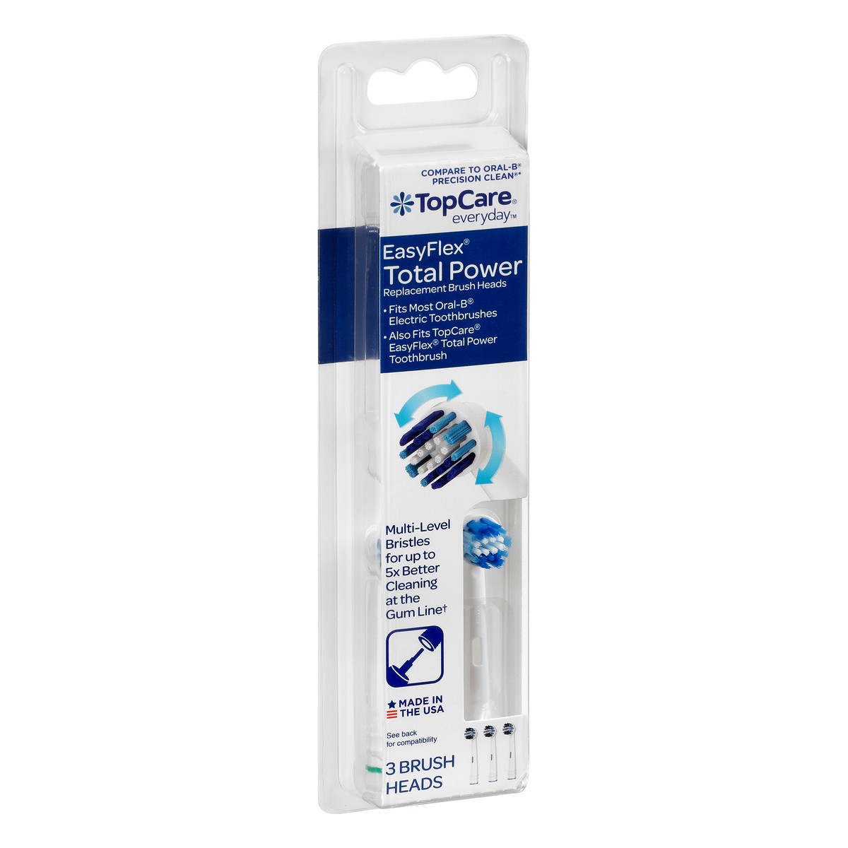 slide 4 of 9, TopCare Everyday Easy Flex Total Power Replacement Brush Heads 3 ea, 3 ct