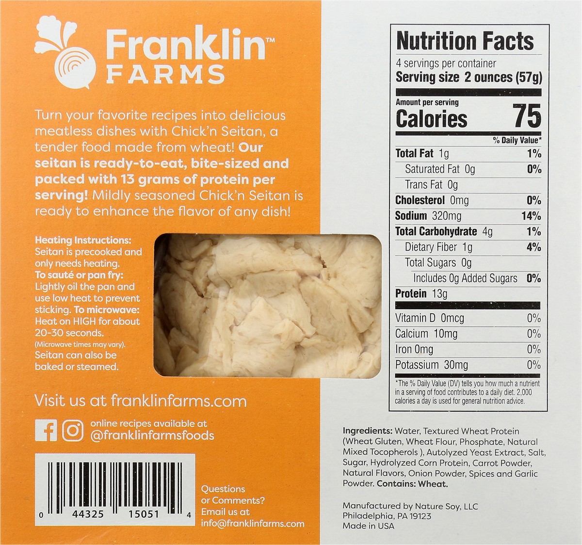 slide 3 of 7, Franklin Farms Chik'n Seitan, 8 oz