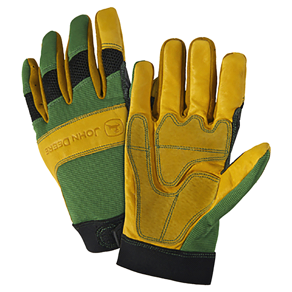 slide 1 of 1, John Deere Leather Glove - Large, 1 ct