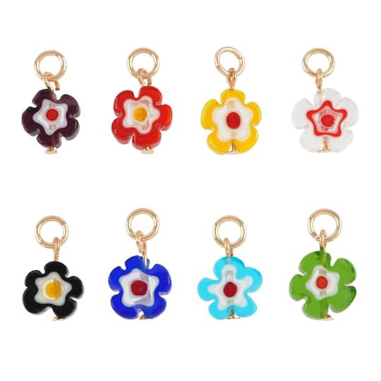 slide 1 of 2, Multicolor Glass Flower Charm Set By Bead Landing, 10 mm