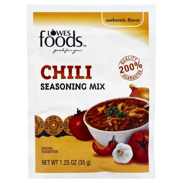 slide 1 of 1, Lowes Foods Seasoning Mix Chili, 1.25 oz