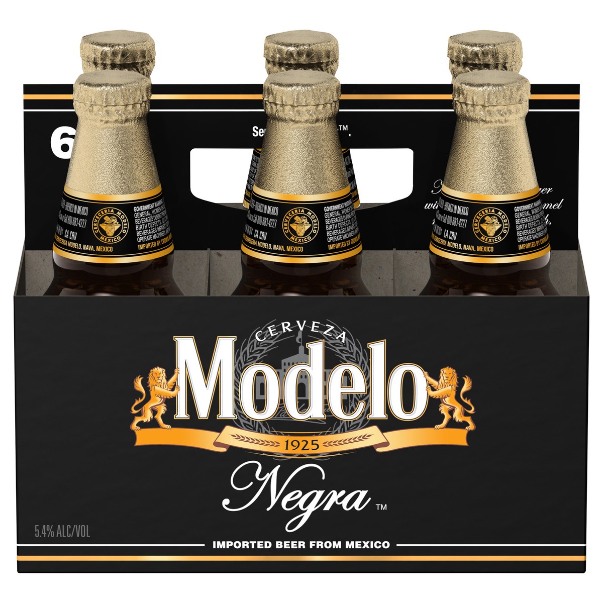 slide 1 of 9, Modelo Negra Amber Lager Mexican Import Beer, 6 pk 12 fl oz Bottles, 5.4% ABV, 72 fl oz