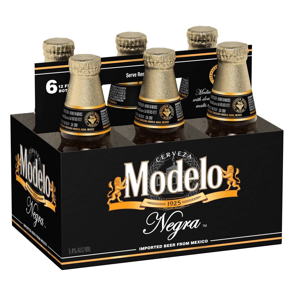 slide 9 of 9, Modelo Negra Amber Lager Mexican Import Beer, 6 pk 12 fl oz Bottles, 5.4% ABV, 72 fl oz