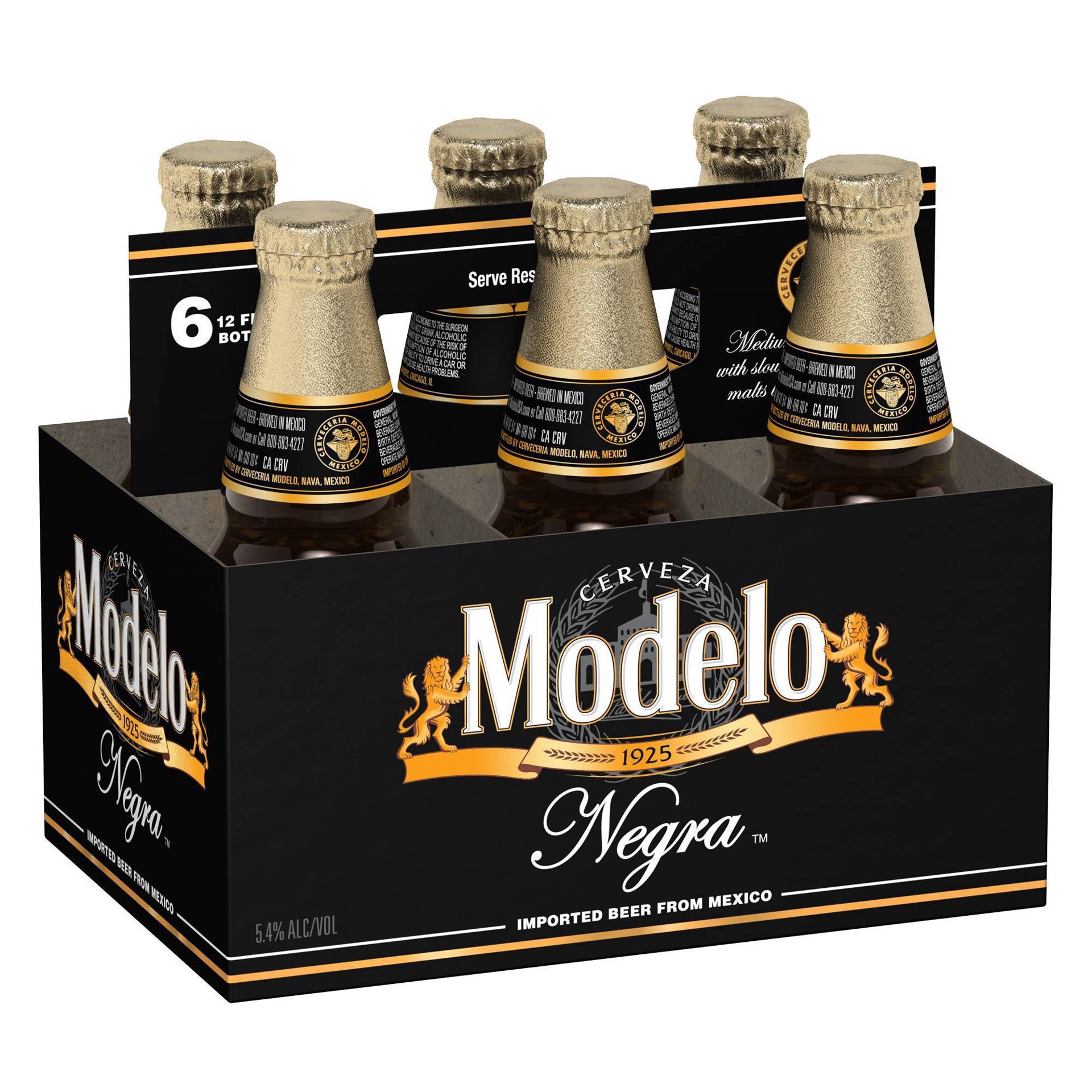 Modelo Negra Amber Lager Mexican Import Beer, 12 Pack, 12 fl oz Glass  Bottles, 5.4% ABV