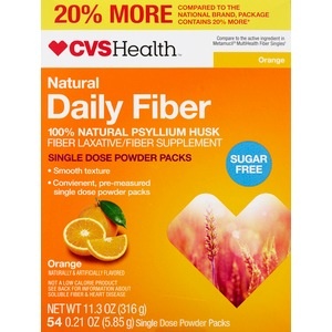 slide 1 of 1, CVS Health Natural Daily Fiber Orange Single Dose Powder Packs, 11.3 Oz, 45 ct; 0.21 oz; 5.85 gram