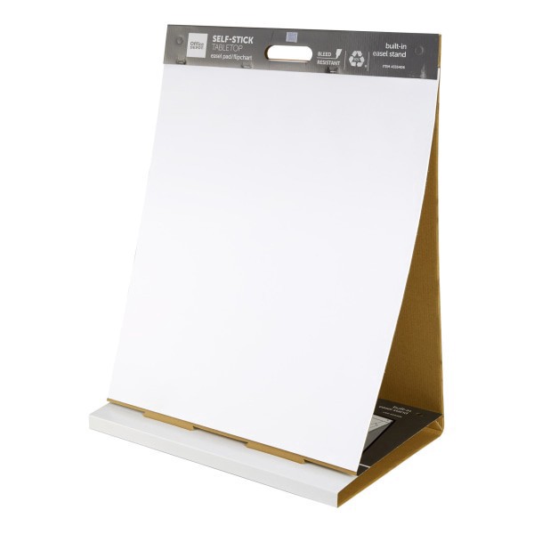slide 3 of 5, Office Depot® Brand Self-Stick Tabletop Easel Pad, 20"" x 23"", 20 Sheets, 80% Recycled, White, 1 ct