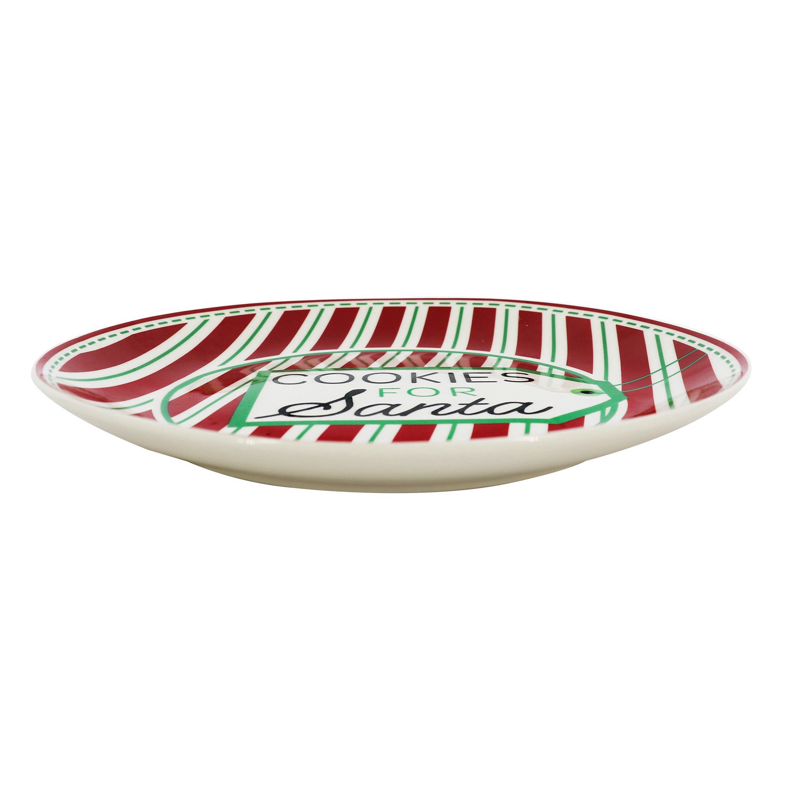 slide 3 of 3, 8.5" Red & White Cookies For Santa Ceramic Plate By Ashland, 8.5 in x 8.5 in x 0.82 in