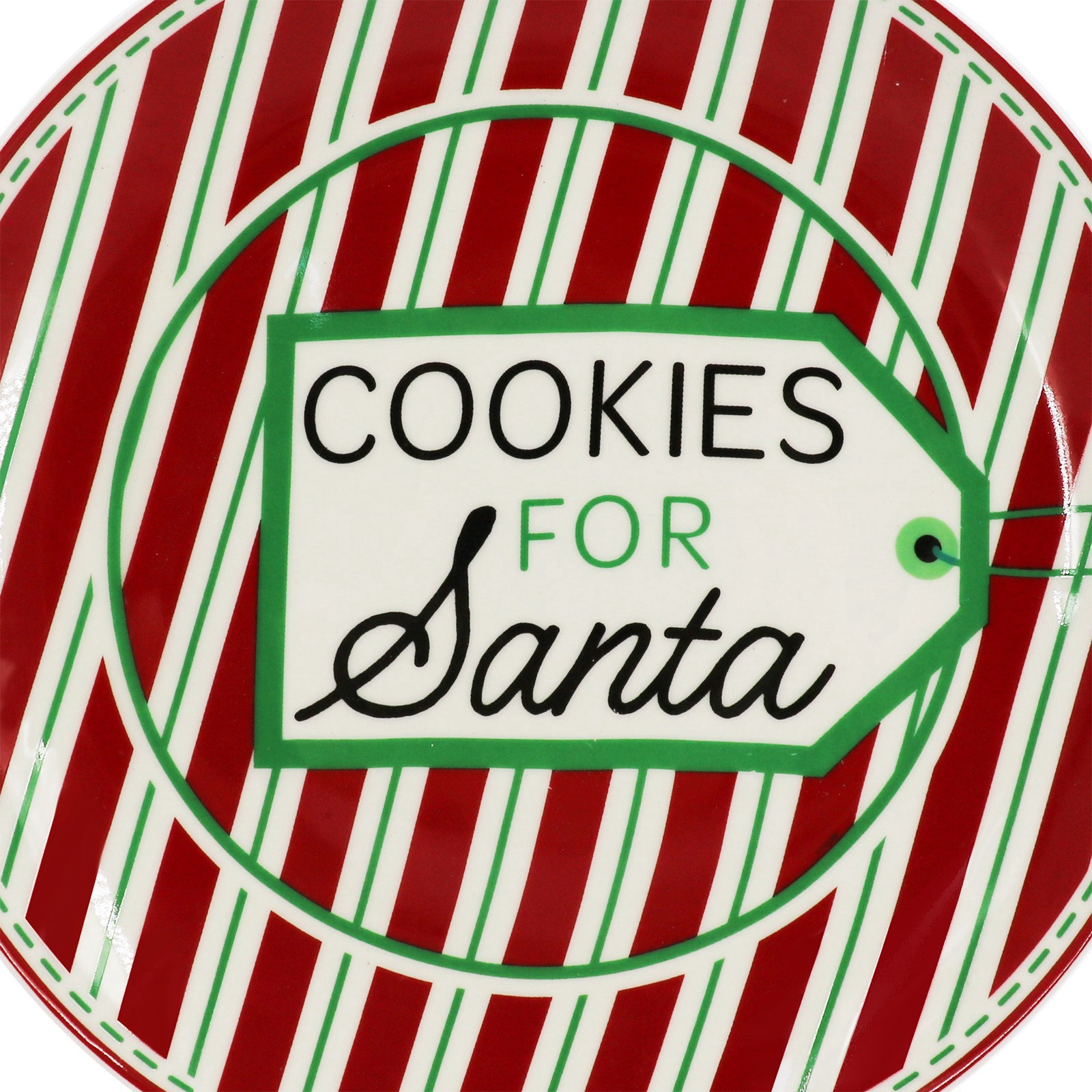 slide 2 of 3, 8.5" Red & White Cookies For Santa Ceramic Plate By Ashland, 8.5 in x 8.5 in x 0.82 in