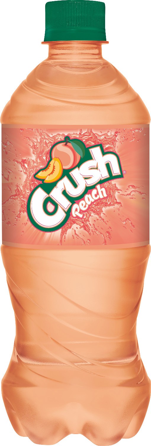 slide 1 of 9, Crush Soda Peach, 20 fl oz