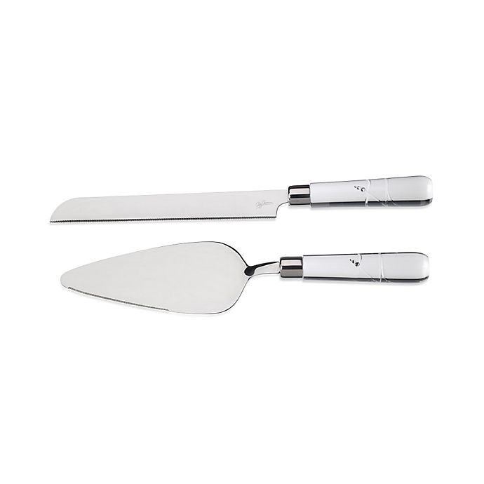 slide 1 of 1, Oleg Cassini Tiara Cake Knife and Server Set, 2 ct