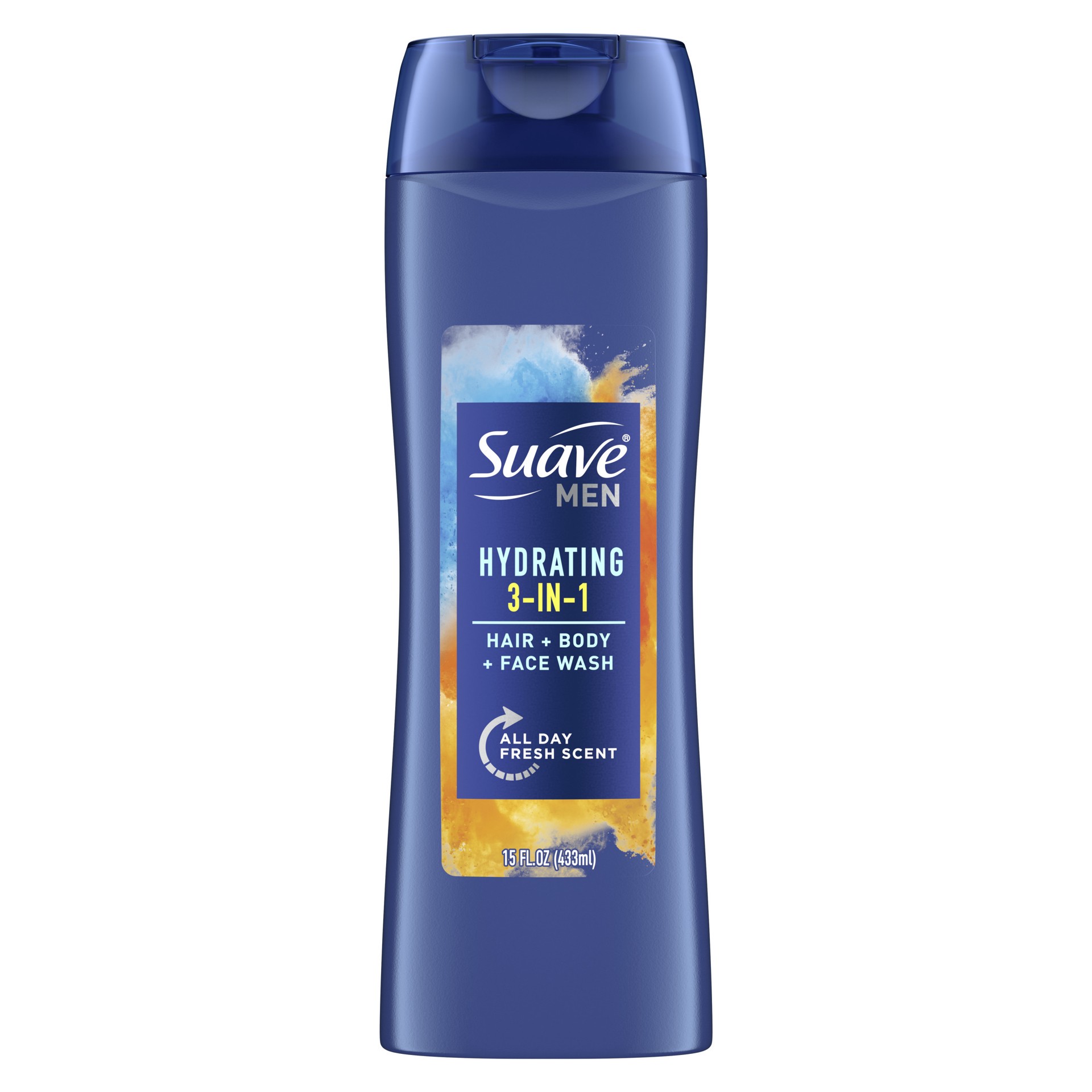 slide 1 of 4, Suave Men 3 in 1 Mens Body Wash, Hair, Face and Body Wash,, 15 oz, 12 oz