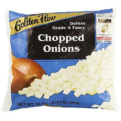 slide 1 of 1, Golden Flow Onions - Chopped, 10 oz